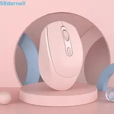 DARNELL Mouse Mudo Sem Fio PC Laptop 1600DPI Ergonômico Silencioso Computador Rosa Acessórios Para