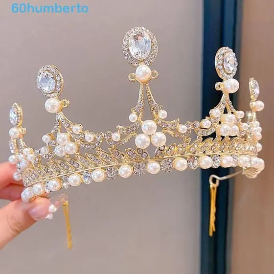 HUMBERTO Tiaras De Noiva , Casamento De Cristal Elegantes , Diadema De Princesa Com Strass De Pérola Da Moda
