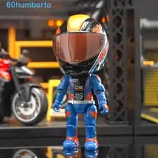 HUMBERTO Simulado Boneca Motociclista , Capacete De Deformação De Membros Móveis Transformam Brinquedo De Motocicleta ,