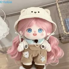 TOBIE 1 Conjunto De Roupas De Boneca De Algodão , Macacão De Desenho Animado De Gato , De 20 Cm , Mini Pelúcia Fofas