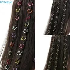 TOBIE 30 Peças De Anel De Cabelo Com Decoração De Estrela , Tubos De Trança , Joias Punhos De Metal Para Charme