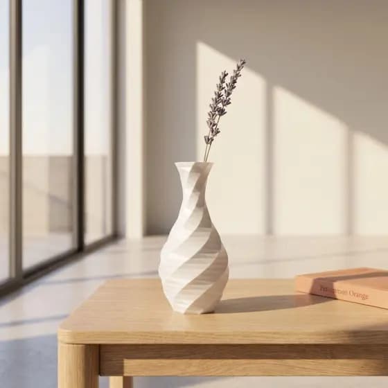 Vaso Decorativo  , Mini Vasos De Flores Simples Impressos Em 3D , Ornamento De Mesa Espiral De Cor Branca