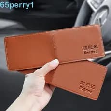 PERRY1 Porta-Carteira De Motorista De Couro PU Bolsa Organizadora Masculina Cartões De Identificação Para Armazenamento
