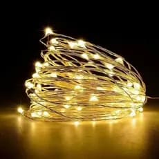 Fio de cobre de LED com bateria de botão de luz quente de 1M para festa de casamento de aniversário