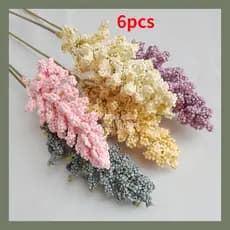 6 Pçs Flores Artificiais Espinhos De Trigo Falsas Decoração Para Casa Quarto Escritório