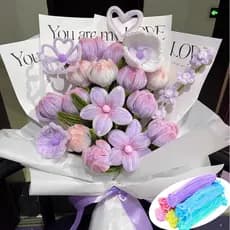 100 Pçs Multicolorido Fio Fuzzy Flor Chenille Hastes Limpador De Tubulação , Vara Torcida Densa Raiz De Cabelo Artesanal