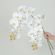 8 Cabeças Phalaenopsis Flor Artificial Borboleta Orquídea Falsa Hotel Arranjo De Casamento Casa Sala Estar Decoração