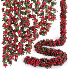 2,4m Flor De Vinha De Rosa Artificial Decoração De Casamento Cena Jardim Da Família Hotel plantas artificial rosa