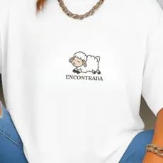 CAMISETA T-SHIRT  CRISTÃ "ENCONTRADA" OVELHA UNISSEX- ALGODÃO