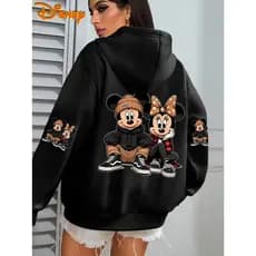 Moletom Capuz Mickey & Minnie Mouse Casual Desenho Animado Promoção Envio Rápido