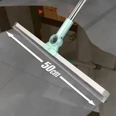 Vassoura Mágica 2 em 1 Rodo de Silicone Tira Pelo, Limpa Vidro e Piso Cabo Inox 80cm