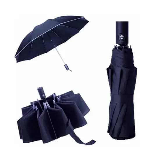 Guarda Chuva Reforçado Abre e Fecha Automático Tecido DropDryAnti-vento  Sombrinha Sol Liso