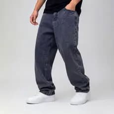 Calça Balão Jeans Masculina Marmorizada Streetwear Larga Baggy 36 ao 48