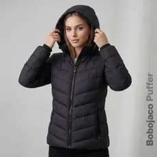 Bobojaco Jaqueta Puffer Térmica Casaco Inverno Feminino Impermeável Quente Confortável Elegante Premium