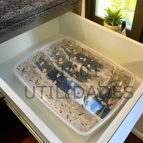 Porta Talheres em Plástico Plasútil – 5 Divisórias para Cozinha Organizada