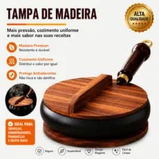 Frigideira Alta de Ferro Resistente Anti Aderente Com Tampa e Cabo de Madeira 28cm Frigideira Grande