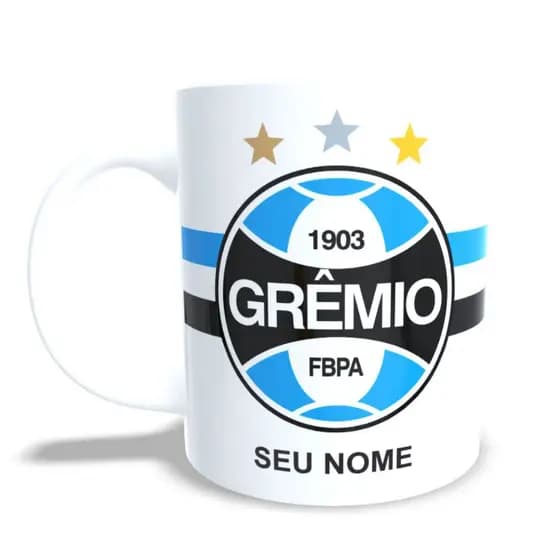 Caneca de Porcelana Personalizada Grêmio Time de Futebol Tricolor Gaúcho Presente Decorada Estampada MAIOR DO SUL!!