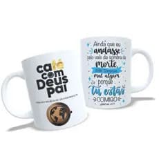 Xicara Estampa Cafe Com Deus Pai Presente Criativo Especial