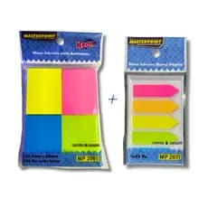 Kit Bloco Adesivo para Anotações 4 cores + Marca páginas Neon 5 cores