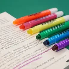 6 Canetas Marca Texto em Gel 6 Cores Laranja Amarelo Rosa Verde Azul Roxo