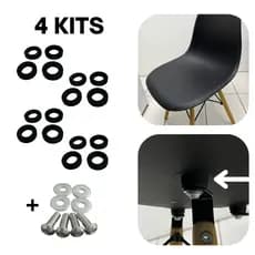 4 kit Arruela Bucha Para Cadeira Charles Eames Eiffel + parafusos