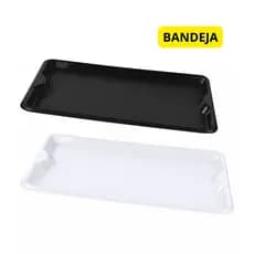 Bandeja Plastica Multiuso 48x33 Para Restaurantes/ Lanchonete/ Cozinha Preto e Branco