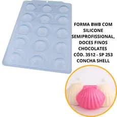 1~4 FORMA BWB COM SILICONE SEMIPROFISSIONAL, DOCES FINOS CHOCOLATES CÓD. 3512 - SP 253 CONCHA SHELL (CHOCO)