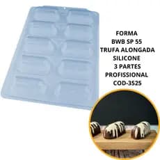 1~4 FORMA BWB SP 55 TRUFA ALONGADA SILICONE 3 PARTES PROFISSIONAL COD-3525  (SP ESPECIAL) (CHOCO)