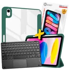 Capa Teclado Touchpad Preto e Película para iPad A16 11ª Geração - Combo Completo com Acessórios Essenciais