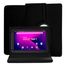 Capa Vision Tab 7 Positivo Anti Impacto Com Suporte Resistente Durável Giratória 360º
