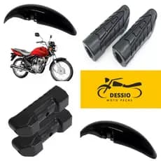 Paralama Dianteiro Titan 125 2000/04 fan 2005/13 Preto Injetado + par de estribo
