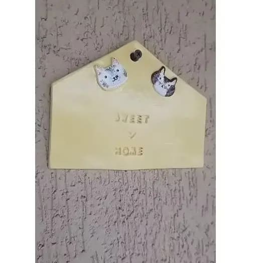 Placa Sweet Home Pets Personalizada - Cerâmica fria