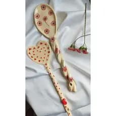 Colher Decorativa Floral para Cozinha | Kit 2 ou Unidade | Decoração Romântica Cottagecore Artesanal