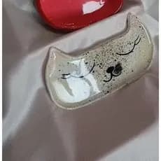 Porta óculos pet - gatinho cerâmica fria - decoração aesthetic