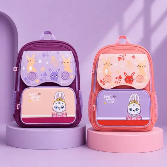 Mochila Escolar Infantil Creche Bolsa Coelhinho Menino Masculino Animais Pets Resistente