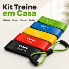 Kit Treine Em Casa 5 Mini Bands + Extensor Elástico Funcional Pilates Fisioterapia