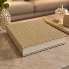 Caixa Livro Decorativo 32cm Organizador Revestido Em Tecido Couro Premium