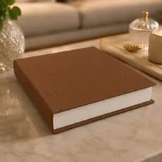 Caixa Livro Decorativo 32cm Organizador Revestido Em Tecido Couro Premium