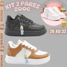 Tênis Infantil Botinha Kit 2 Pares Para Meninos e Meninas Conforto Garantido