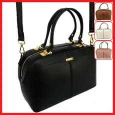 Bolsa Bauzinho Baú Feminina Grande de Ombro Transversal Tiracolo de Lado Mão com Metais Dourados