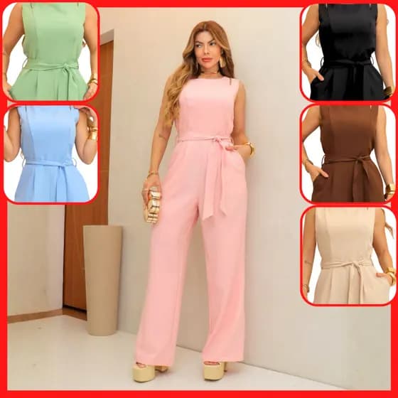 Macacão Alfaiataria Longo Pantalona Chique Elegante Esporte Fino para Festas Nova Coleção Luxo X268