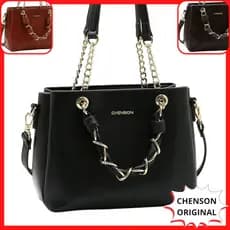 Bolsa De Ombro Mão Transversal Textura Verniz Elegante Média Grande Chenson Original Marion 3485547