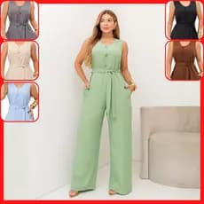 Macacão Feminino Alfaiataria Longo Pantalona Flare Elegante Casamento Formatura Festa Chique X274
