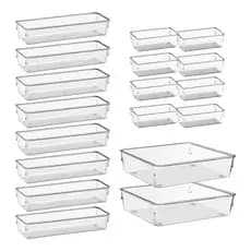 Kit 18 Organizadores Multiuso Modular Gavetas Acrílico Retangular