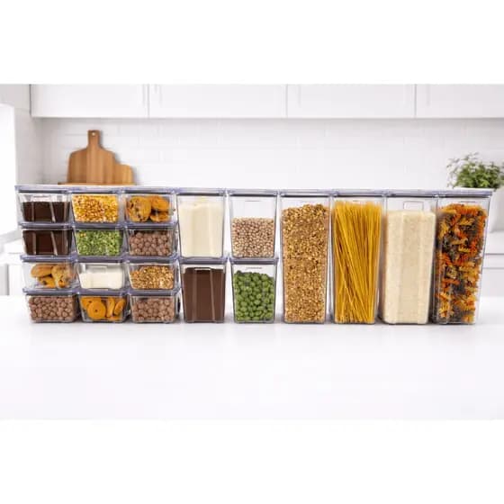 Kit 20 Pote Hermético Empilháveis Porta Mantimento Cozinha Organizador Rebirth