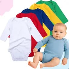 Kit 5 Bodies Manga Longa Bebê Unissex – Pijama Inverno 100% Algodão body bebe