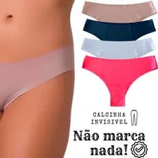 Kit 10 Calcinha Feminina Modelo Tanga corte laser sem costura