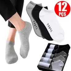 Kit 12 Pares de Meias Cano Soquete Todas as Cores Unissex Meias Macias Nos Pés