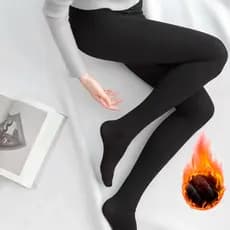 Meia Calça Fio 80 Preta Adulto Térmica - Feminino com Pé Tecido PREMIUM