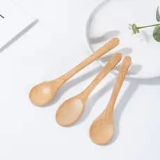 Kit 3 Peças Colheres Bambu 13CM Para Açúcar Café Sal Colher De Mel Café Chá De Compota De Mostarda Sorvete